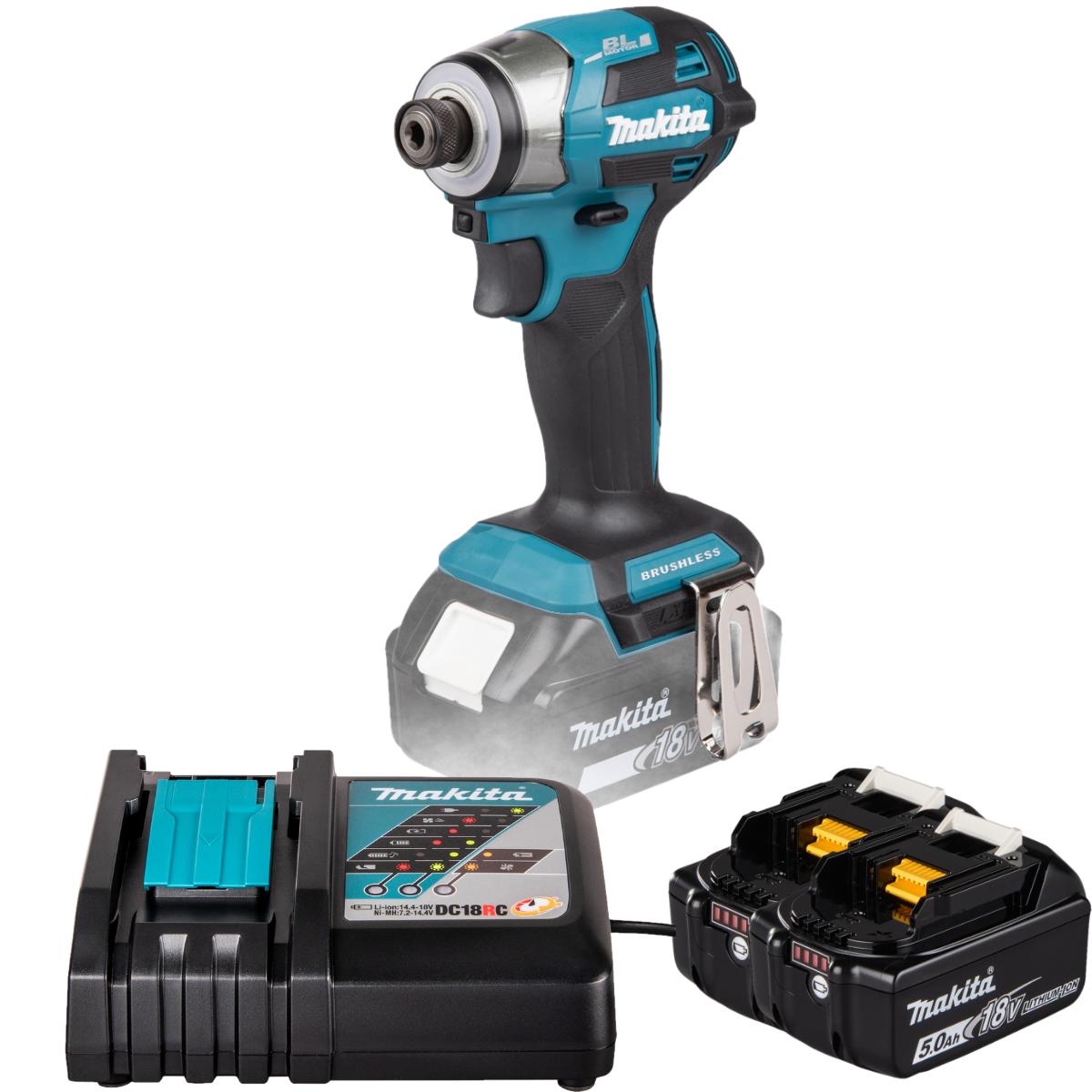 Parafusadeira de Impacto Makita 1/4 18V DTD173RTJ LXT com 2 Baterias 5Ah