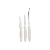 Jogo De Facas Tramontina Plenus 3 Peças Aço Inox E Cabo Polipropileno Off White Cozinha Completa