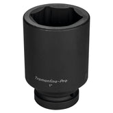 Soquete de Impacto Sextavado Longo 60mm 1'' Aço Cromo Molibdênio Tramontina PRO Hyper Drive