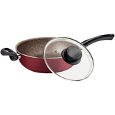 Fritadeira Multiuso 3,6 L 26 Cm Com Tampa De Vidro Tramontina Paris Alumínio Antiaderente Vermelho