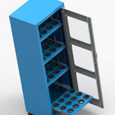 Armário com 4 Prateleiras porta cone ISO50 porta visor de acrilico para 48 pecas ARM061A CMB