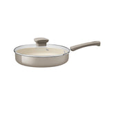 Frigideira Reta Com Tampa Tramontina Veronese 22 cm 1,7 L Alumínio Reciclado Cerâmica Bege