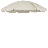 Guarda-Sol Praia Jardim 2,40m Bagum Haste Madeira Fibra Vidro FPS 100 Bege Bel Caioba