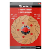Rebolo Turbo Segmentado Diamantado M14 125mm 22.2mm 5mm MTX Desbaste Polimento Profissional