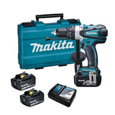 Parafusadeira Furadeira à Bateria 18V com Bateria Carregador Punho Maleta DHP458RFE3 Makita