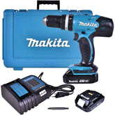 Parafusadeira Furadeira Impacto Bateria 18V com Bateria Carregador Phillips Maleta DHP453SY Makita