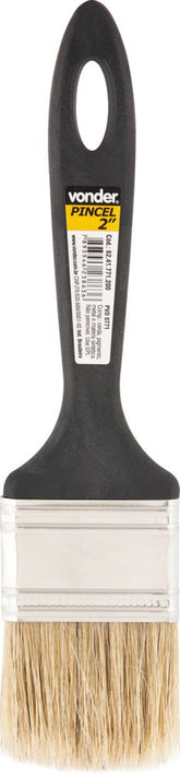 Pincel 3 Cerdas Brancas Cabo Plástico Tintas Pva Epó Vonder