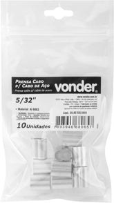 Prensa Cabo p/ Cabos de Aço de 5/32'' com 10 peças Vonder