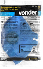 Respirador Dobrável c/ Válvula Pff1 Azul Vonder Plus