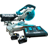 Serra Circular de Esquadria 190Mm Sem Fio 36V Com 2 Baterias Carregador Lâmina DLS714PF2 220V Makita