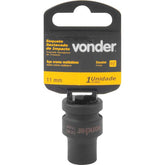 Soquete Sextavado Impacto Encaixe 1/2" 11mm Aço Cromo Vonder