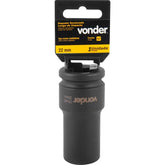 Soquete Sextavado Impacto Longo 3/4" 22mm Aço Cromo Vonder