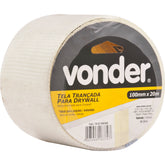 Tela Adesiva Trancada Fibra Vidro 100mmx20m Drywall Vonder