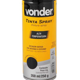 Tinta Spray Acrílica Alta Temp. Preto 350ML/250G Vonder