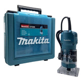 Tupia 6Mm Com Base Articulada Industrial 530W Com Guia Corte Chaves Pinças Maleta 3709K 220V Makita