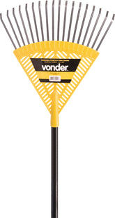 Vassoura para jardim plástica 18 dentes fixa Vonder