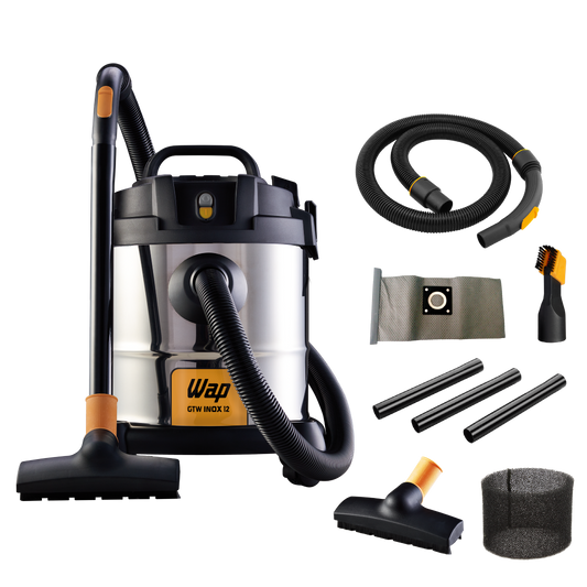 Aspirador de Pó e Água WAP GTW Inox 12 Potência de 1400W e Bocal de Sopro 220V