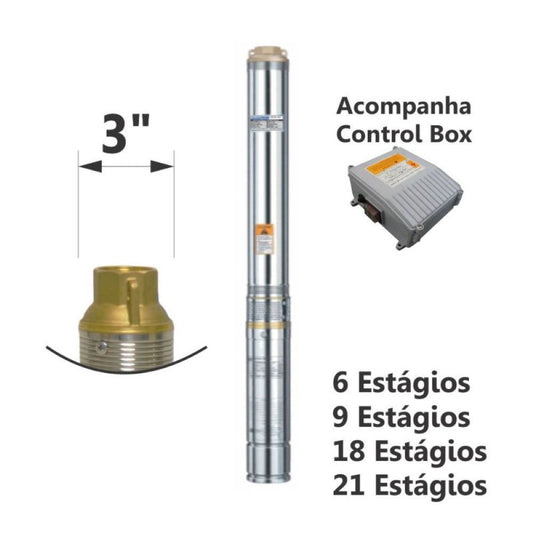 Motobomba Submersa tipo Caneta 1/3 CV 60Hz Monofásico 220V ESUB-3/6 Eletroplas