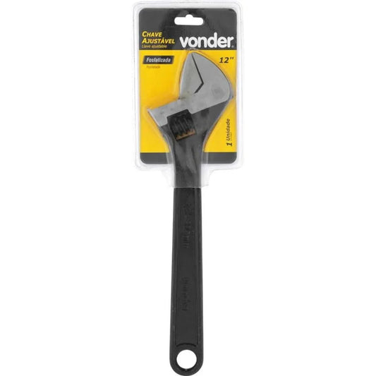 Chave inglesa ajustável 12" aço carbono fosfatizada Vonder