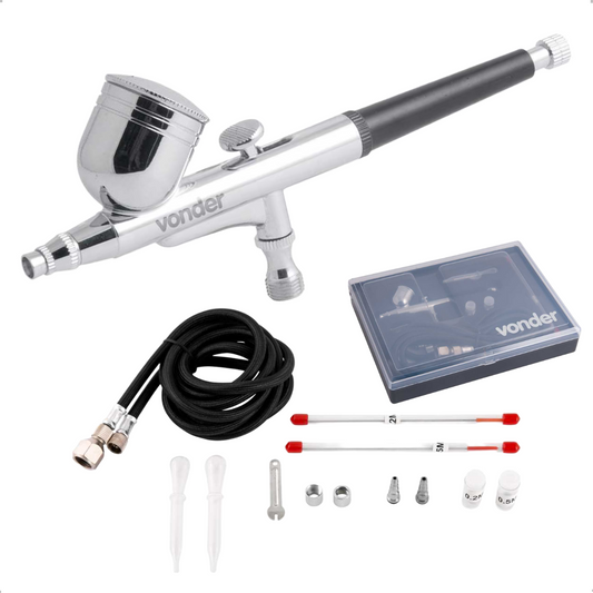 Aerógrafo Profissional Vonder 13 Peças Bicos Intercambiáveis