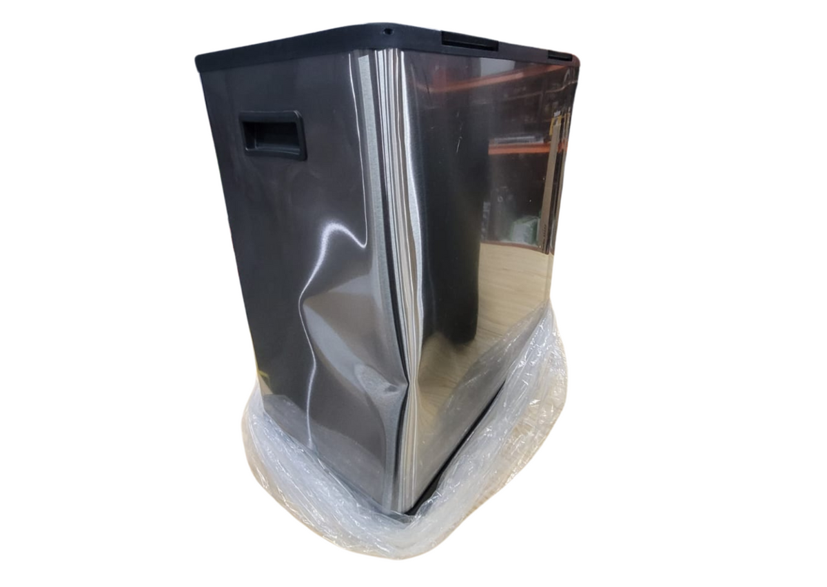 OUTLET Lixeira Retangular Dupla 30 Litros Inox Cinza Vonder Amassada