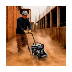 Placa Compactadora Vibratória Toyama Gasol 6.5HP 60Kg Rodas