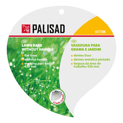 Ancinho Para Grama E Jardim Metálico Regulável 430x365mm 22 Dentes Sem Cabo Palisad 617708