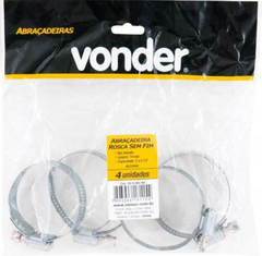 Abraçadeira Rosca Sem Fim Al 5776 2.1/4'' à 3'' 4 pc Vonder