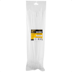 Abraçadeira Nylon para Parafusos 380 x 7,6 Branca com 100 Peças Vonder