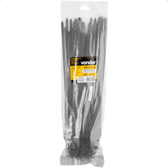 Abraçadeira Nylon Parafusos 380 x 7,6 Preta com 100 Peças Vonder