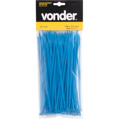 Abraçadeira de nylon 200x3,6mm azul com 100 peças Vonder