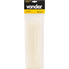 Abraçadeira de nylon 200x3,6mm branca com 100 peças Vonder