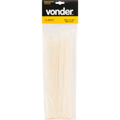 Abraçadeira de nylon 280x3,6mm branca com 100 peças Vonder
