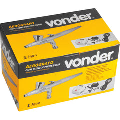 Aerógrafo com Minicompressor 10 Peças Vonder