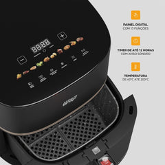 Fritadeira Elétrica Antiaderente WAP Mega Family Digital 7.1L Aviso Sonoro 220V