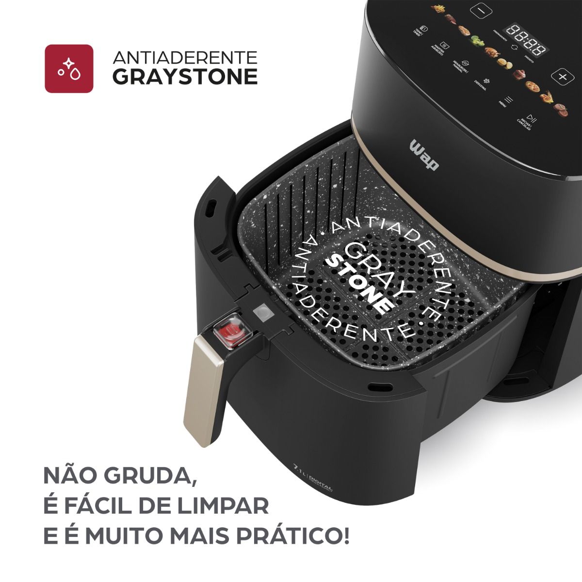 Fritadeira Elétrica Antiaderente WAP Mega Family Digital 7.1L Aviso Sonoro 220V