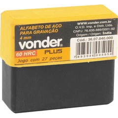 Alfabeto de aço punção 5mm a-z para gravação - Vonder Plus