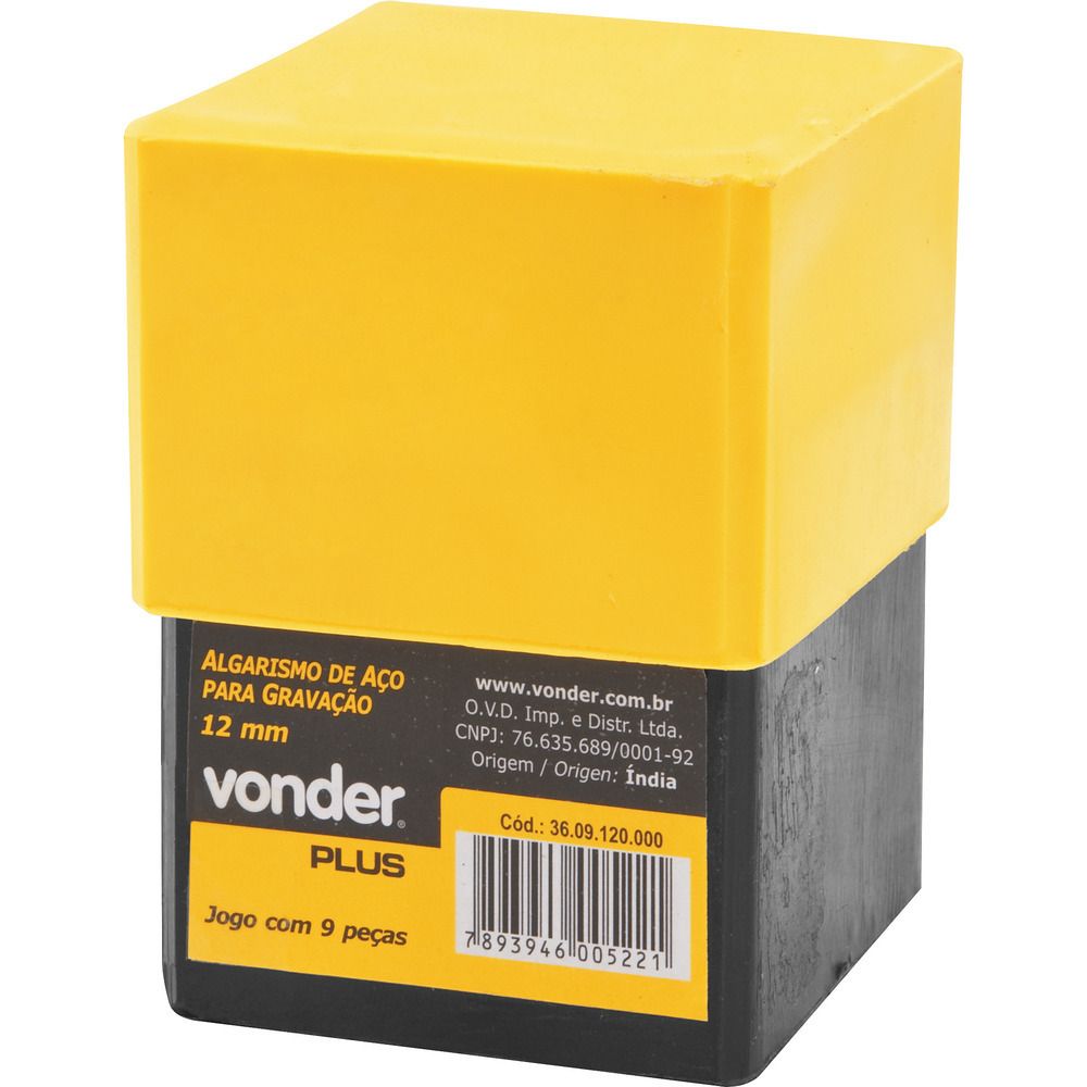 Algarismo de aço punção 8mm 0-9 para gravação Vonder Plus