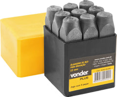 Algarismo de aço punção 8mm 0-9 para gravação Vonder Plus