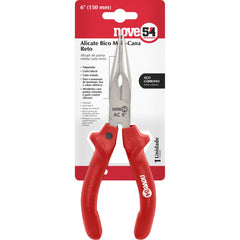 Alicate bico meia cana 6" reto carbono plastificado Nove54