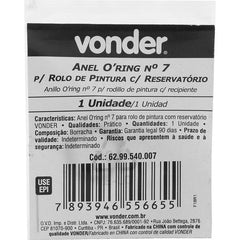 Anel O'ring N.7 para Rolo Pintura - Vonder