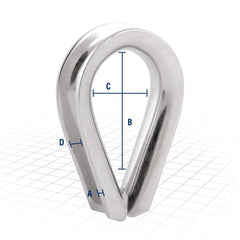 Anilha Sapatilho Inox 3/8'' para Cabo de Aço 9,53 mm Vonder