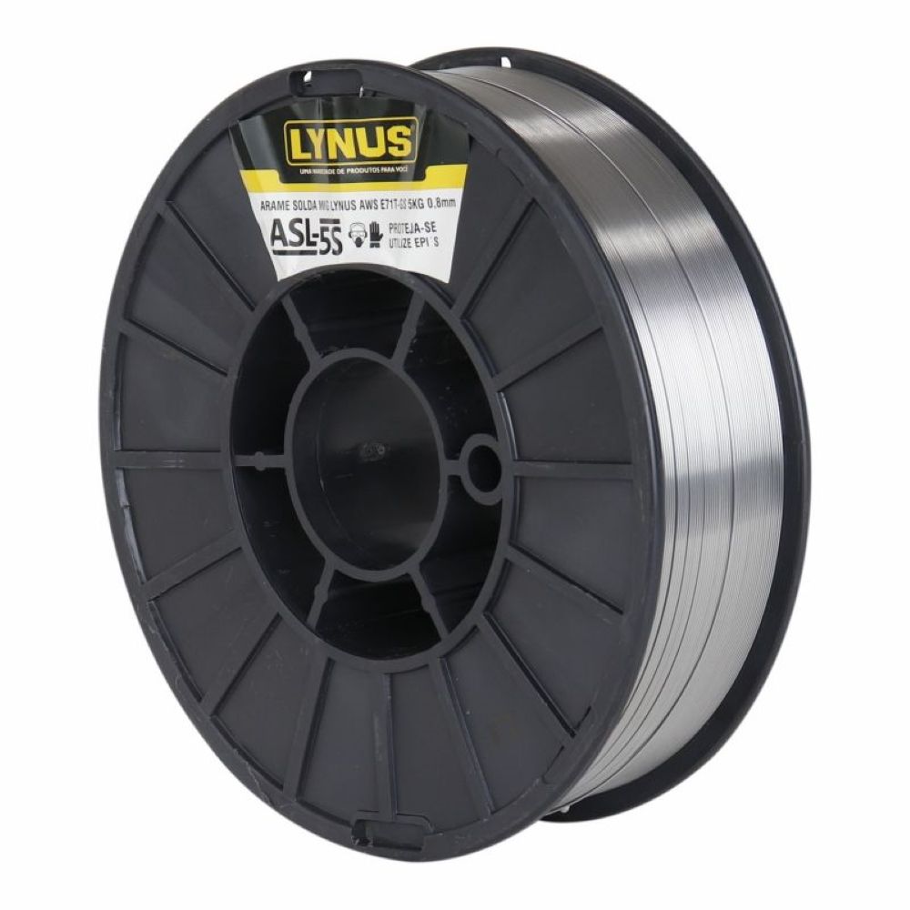 Arame de Solda MIG Sem Gás 5KG 0,8Mm AWS E71T-GS ASL-5S Lynus