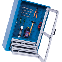 Armário com 4 Gavetas Painel perfurado e Visor de acrílico ARM029A CMB