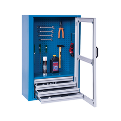 Armário com 4 Gavetas Painel perfurado e Visor de acrílico ARM029A CMB