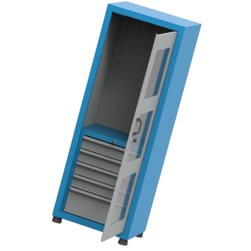 Armário com 5 Gavetas Painel perfurado e Visor de acrílico ARM016A CMB