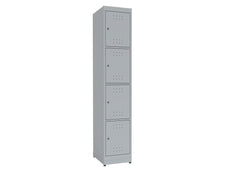 Armário Vestiário Simples 04 Portas Cinza Presto