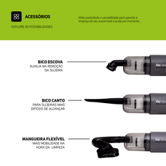 Aspirador de Pó Automotivo WAP CAR 12V2 Portátil com Filtro HEPA para Carro