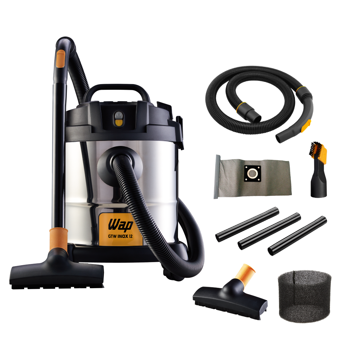 Aspirador de Pó e Água WAP GTW Inox 12 Potência de 1400W e Bocal de Sopro 127V