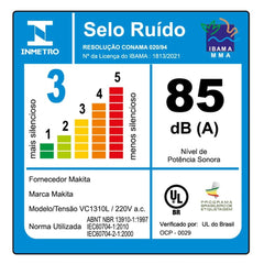 Aspirador de Pó e Líquido 13L GYUPPA 1050W Com Mangueiras Tubos Bocais VC1310LX1 110V Makita